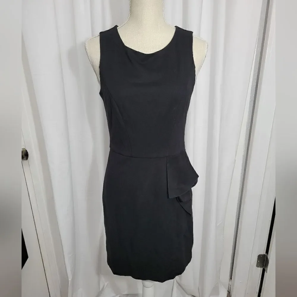 Bebe black mini dress with side ruffle detail